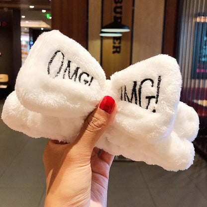 🎀 Soft Coral Fleece Bow Headband 🎀