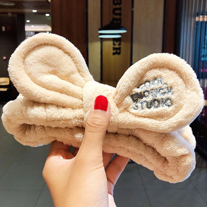 🎀 Soft Coral Fleece Bow Headband 🎀