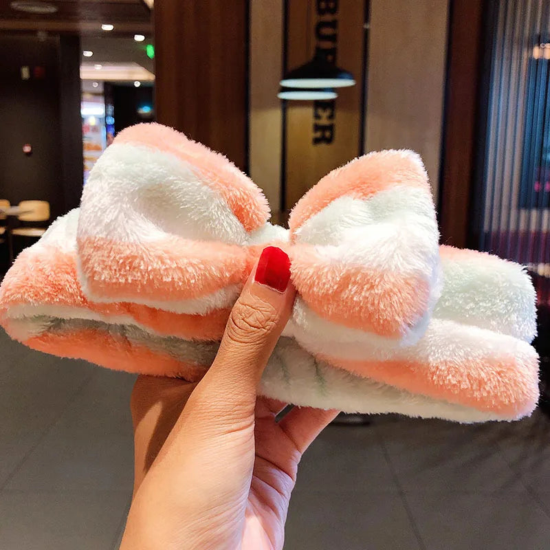 🎀 Soft Coral Fleece Bow Headband 🎀