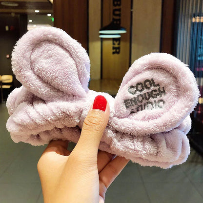 🎀 Soft Coral Fleece Bow Headband 🎀