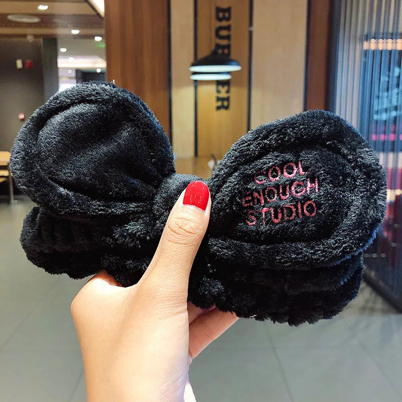 🎀 Soft Coral Fleece Bow Headband 🎀
