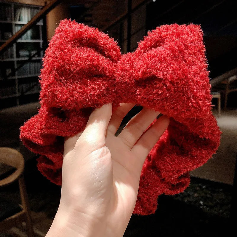 🎀 Soft Coral Fleece Bow Headband 🎀
