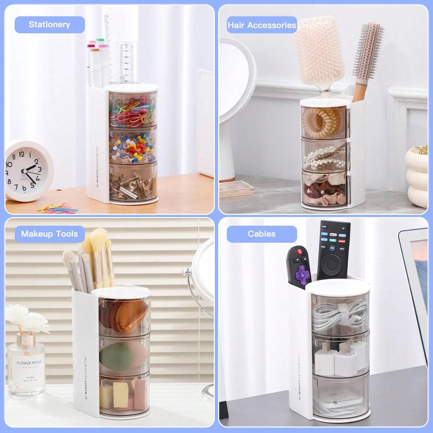 💎 Rotatable Hair Accessories & Jewelry Organizer 💎